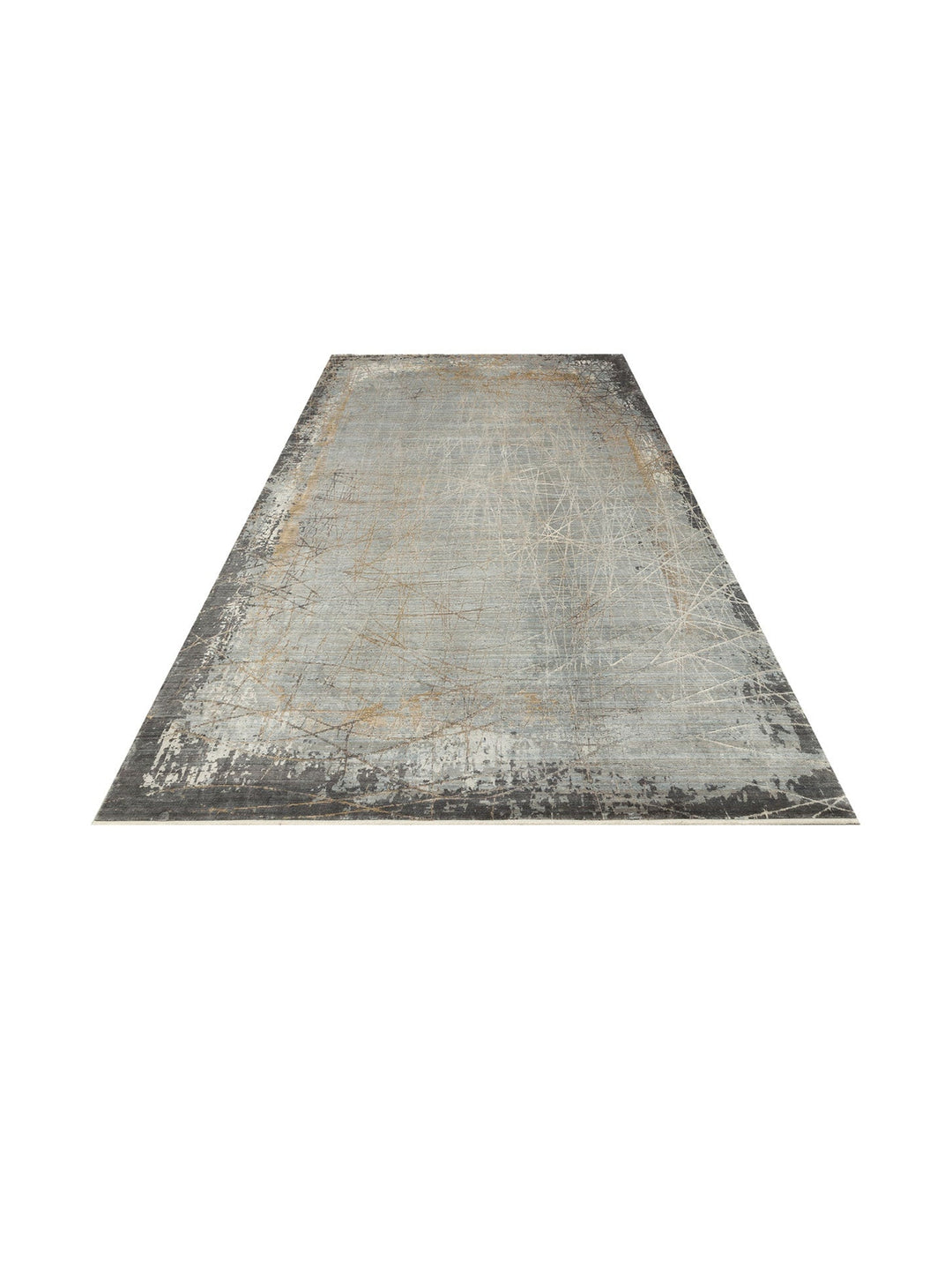 Mumbai Serisi Klasik Desenli Yüksek Kalite Sık Dokuma Parlak Salon Halısı 09 GREY GOLD - Carpetdocia