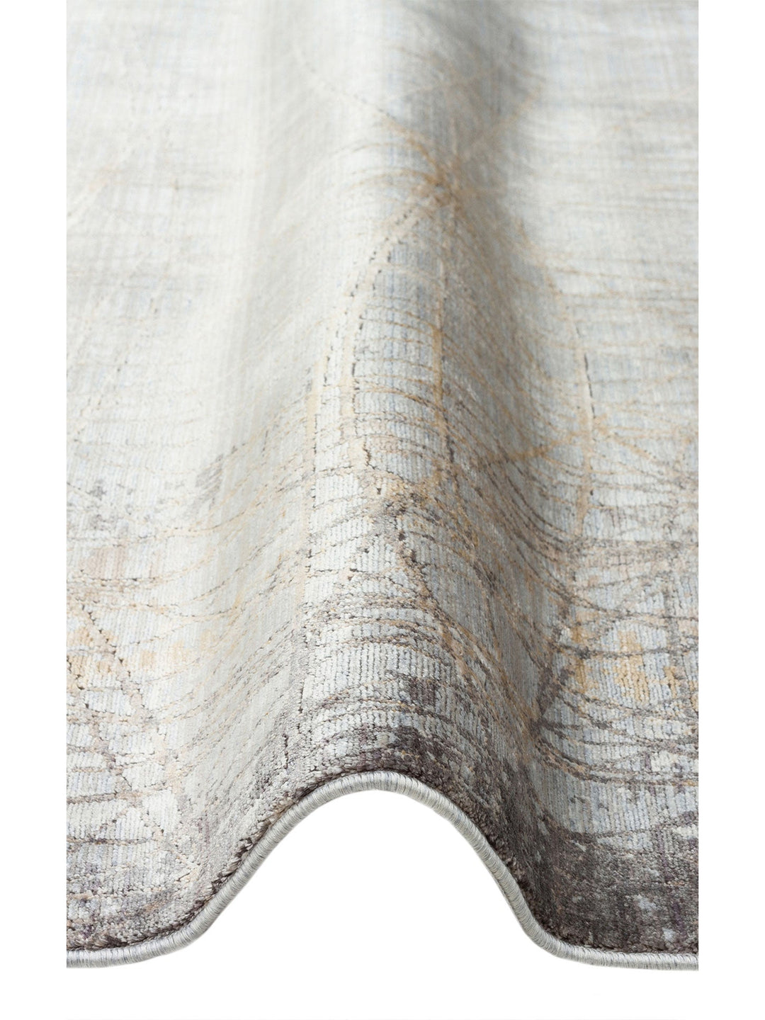 Mumbai Serisi Klasik Desenli Yüksek Kalite Sık Dokuma Parlak Salon Halısı 09 GREY GOLD - Carpetdocia