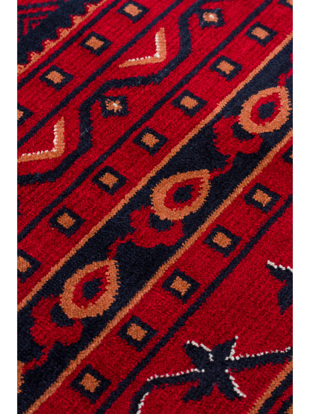 سجادة باغمان من سلسلة أفغانية من الفيسكوز المنسوج بكثافة، غير قابلة للانزلاق، رقيقة، مصنوعة آليًا، لونها أزرق داكن، رقم 01