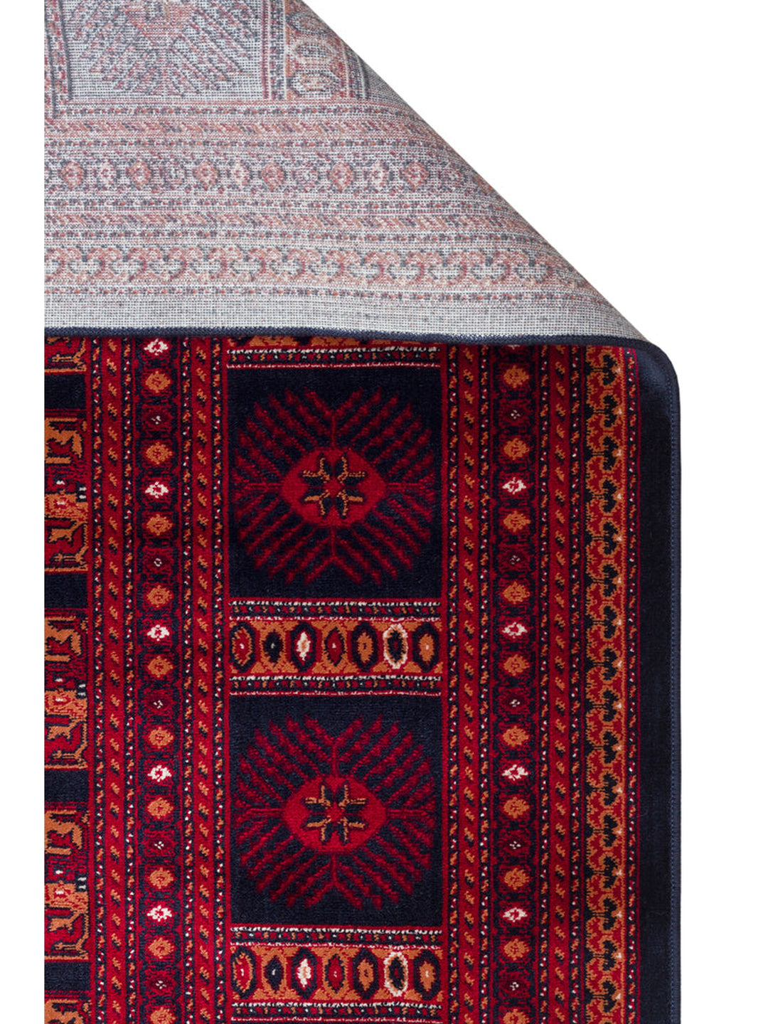 سجادة باغمان من سلسلة أفغانية من الفيسكوز المنسوج بكثافة، غير قابلة للانزلاق، رقيقة، مصنوعة آليًا، لونها أزرق داكن، رقم 03