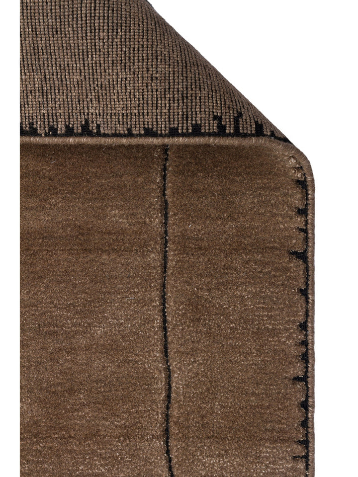 Tapis tissé à la main en mélange de laine, rayonne et polyester série Dakar TAUPE