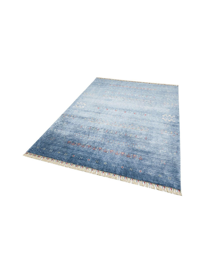 Oushak Carnaval 100% Natural Easy to Clean Handcrafted TENCEL™ Modern Uşak Carpet 06 BLUE
