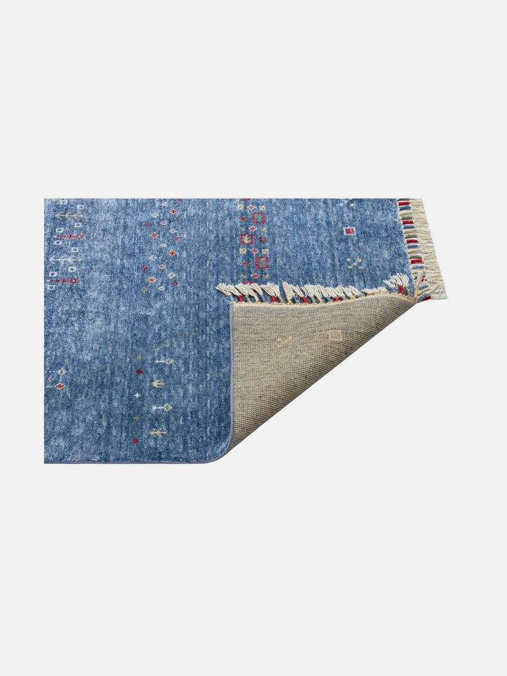 Oushak Carnaval %100 Naturel Kolay Temizlenir El Emeğiyle Üretilen TENCEL™ Modern Uşak Halısı 06 BLUE - Carpetdocia