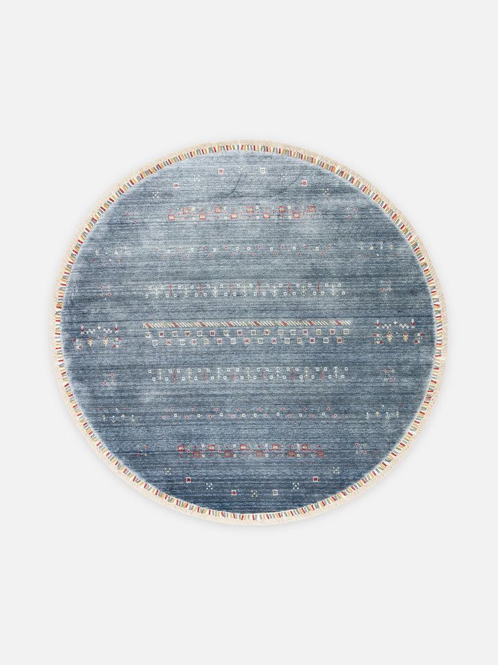 Oushak Carnaval %100 Naturel Kolay Temizlenir El Emeğiyle Üretilen TENCEL™ Modern Uşak Halısı 06 BLUE Q - Carpetdocia - kusbakisi