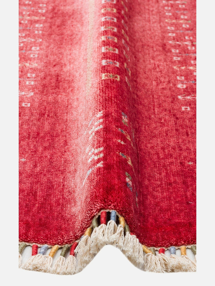 Oushak Carnaval %100 Naturel Kolay Temizlenir El Emeğiyle Üretilen TENCEL™ Modern Uşak Halısı 06 RED Q - Carpetdocia