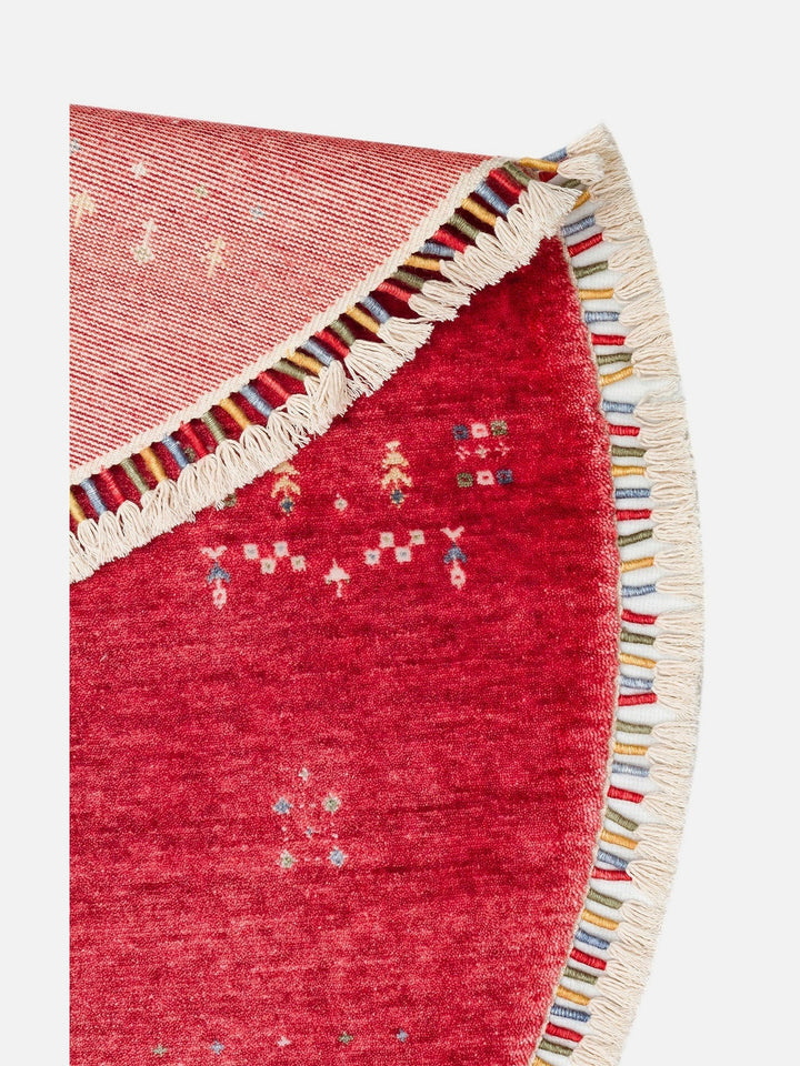 Oushak Carnaval %100 Naturel Kolay Temizlenir El Emeğiyle Üretilen TENCEL™ Modern Uşak Halısı 06 RED Q - Carpetdocia
