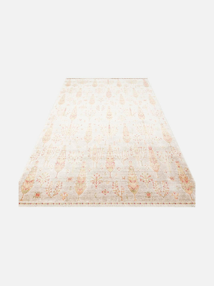 Oushak Carnaval %100 Naturel Kolay Temizlenir El Emeğiyle Üretilen TENCEL™ Modern Uşak Halısı 08 BEIGE AUTUMN - Carpetdocia