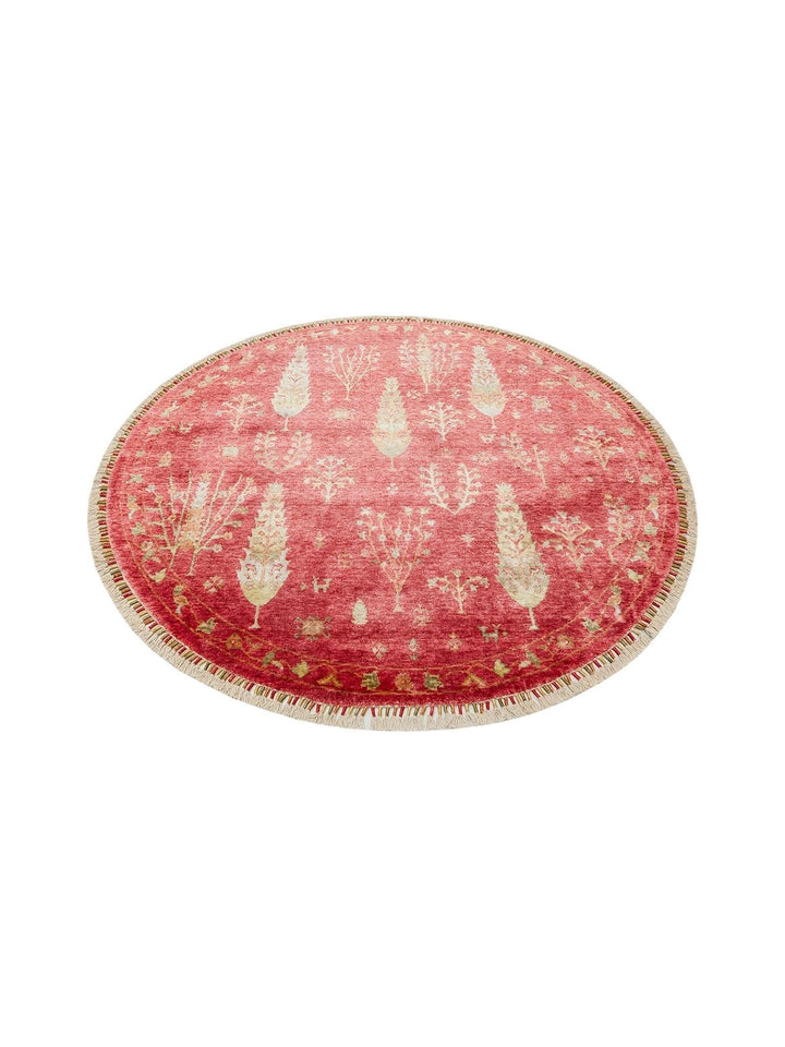 Oushak Carnaval %100 Naturel Kolay Temizlenir El Emeğiyle Üretilen TENCEL™ Modern Uşak Halısı 08 RED AUTUMN Q - Carpetdocia