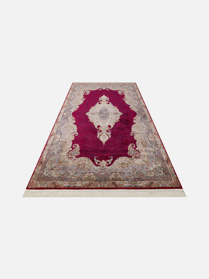 Topkapı Serisi Yüksek Kalite Sık Dokuma Klasik Desenli Özel Işıltılı Salon Halısı 02 RED - Carpetdocia