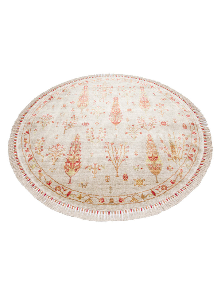 Oushak Carnaval %100 Naturel Kolay Temizlenir El Emeğiyle Üretilen TENCEL™ Modern Uşak Halısı 08 BEIGE AUTUMN Q