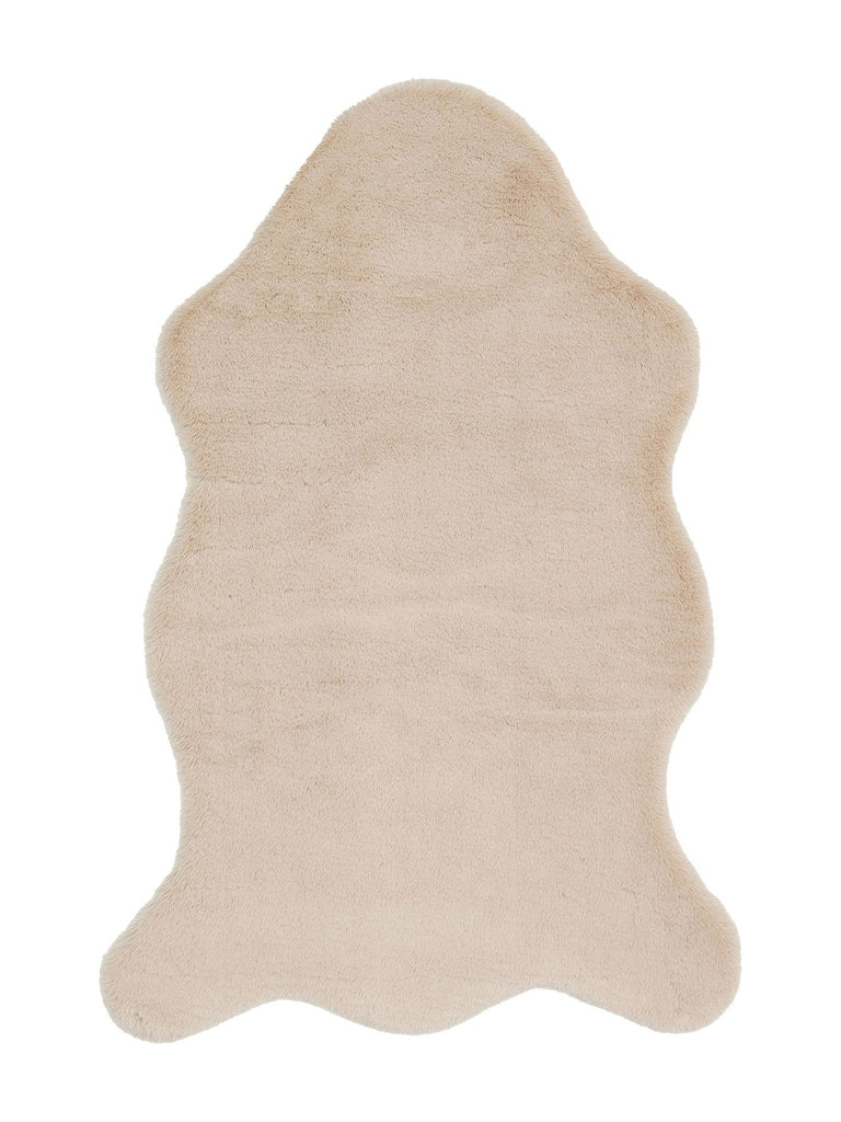Bunny New Soft Texture Long Hair Washable Rabbit Pelt BEIGE SINGLE N