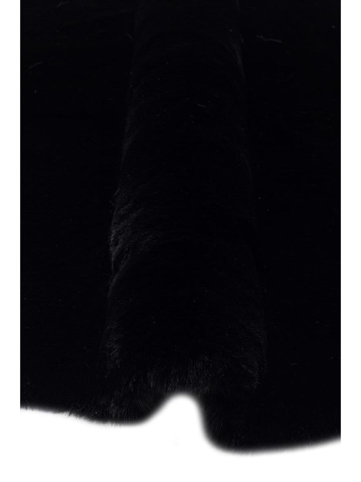 Bunny New Yumuşak Dokulu Uzun Tüylü Yıkanabilir Tavşan Postu BLACK DOUBLE N - Carpetdocia
