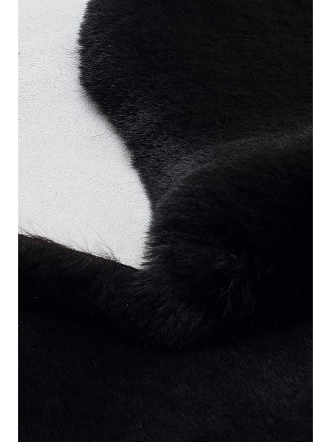 Bunny New Yumuşak Dokulu Uzun Tüylü Yıkanabilir Tavşan Postu BLACK DOUBLE N - Carpetdocia