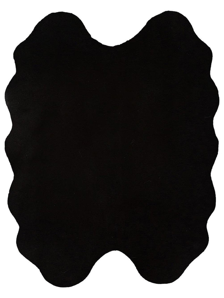 Bunny New Yumuşak Dokulu Uzun Tüylü Yıkanabilir Tavşan Postu BLACK QUARD N - Carpetdocia