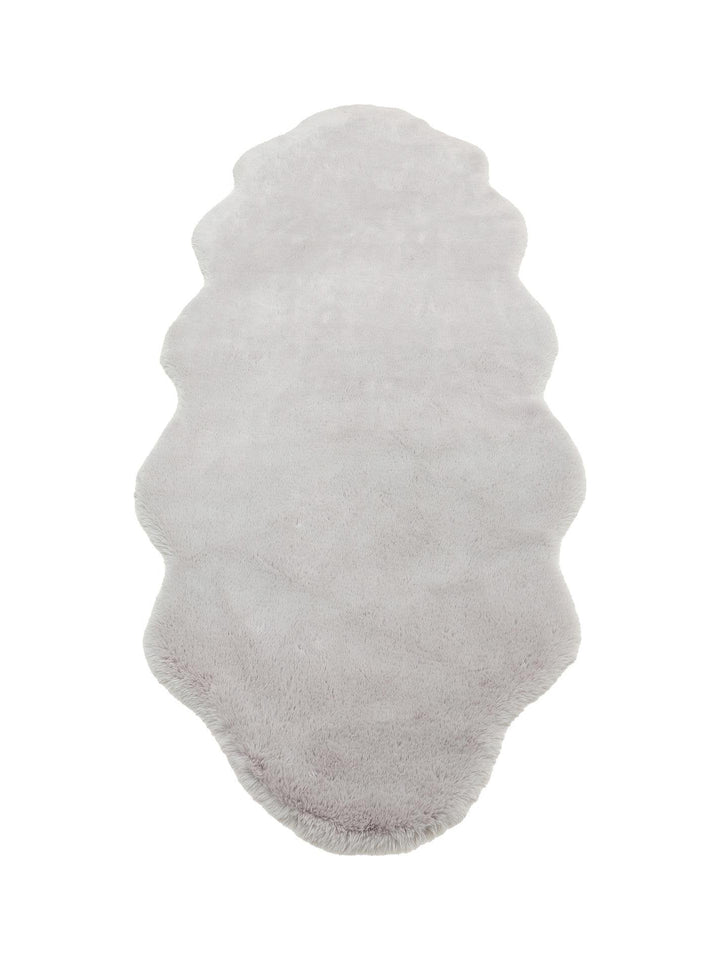Bunny New Yumuşak Dokulu Uzun Tüylü Yıkanabilir Tavşan Postu SILVER DOUBLE N - Carpetdocia
