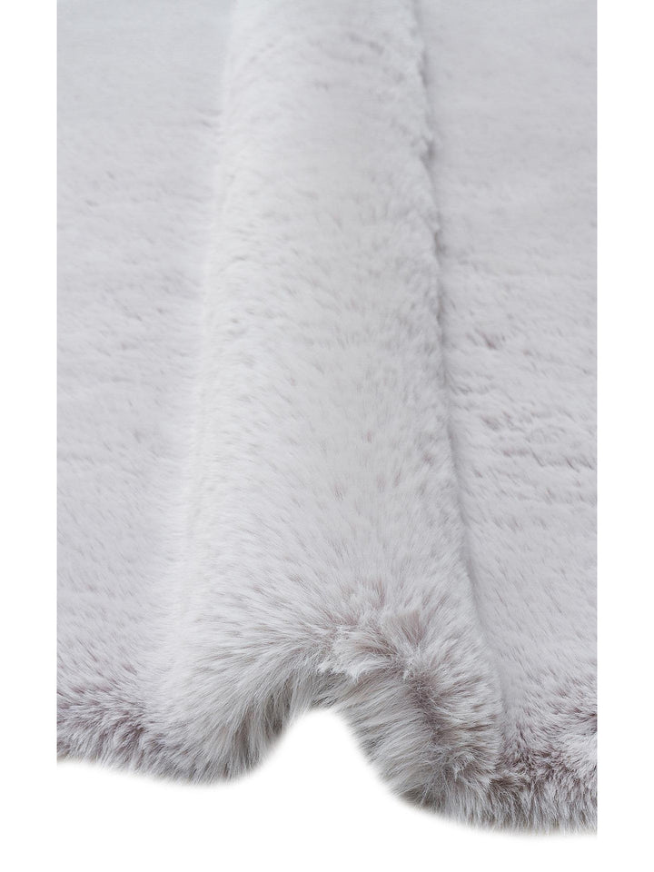 Bunny New Yumuşak Dokulu Uzun Tüylü Yıkanabilir Tavşan Postu SILVER DOUBLE N - Carpetdocia