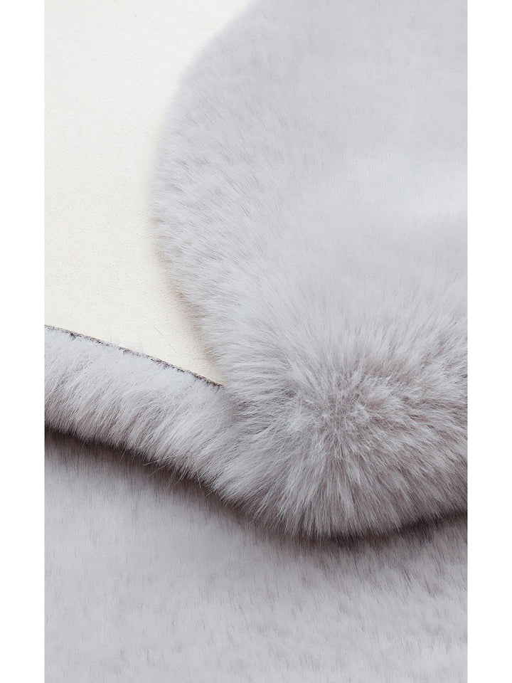 Bunny New Yumuşak Dokulu Uzun Tüylü Yıkanabilir Tavşan Postu SILVER QUARD N - Carpetdocia