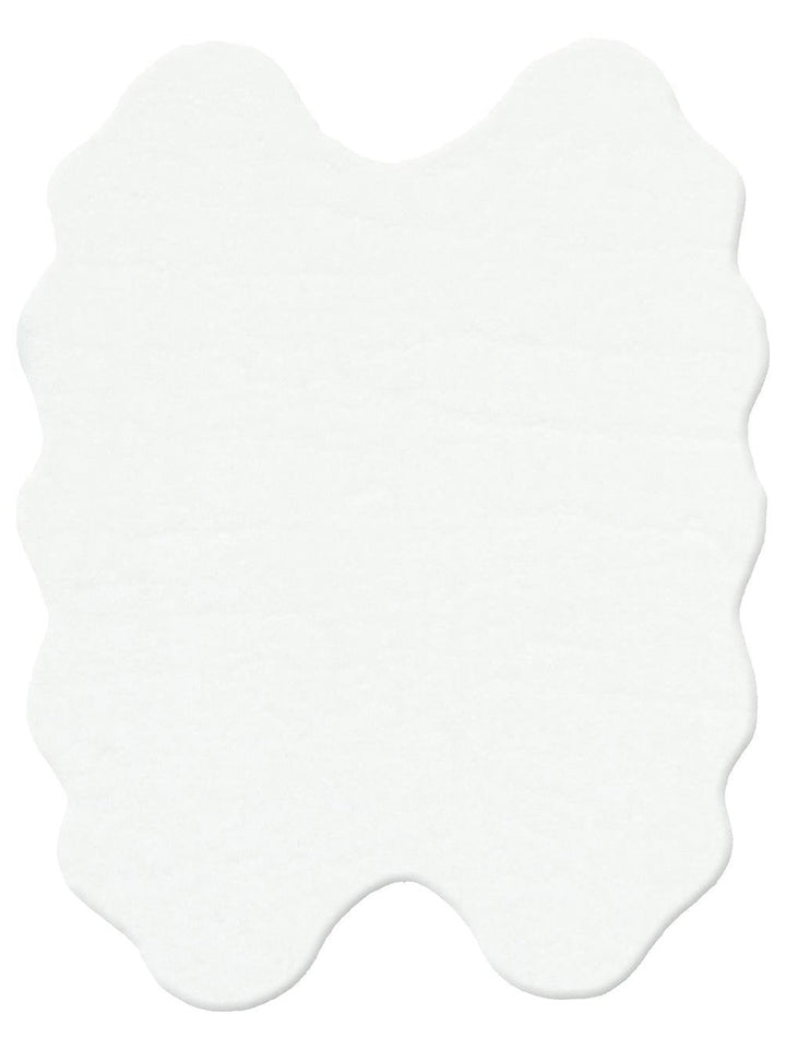 Bunny New Yumuşak Dokulu Uzun Tüylü Yıkanabilir Tavşan Postu WHITE QUARD N - Carpetdocia