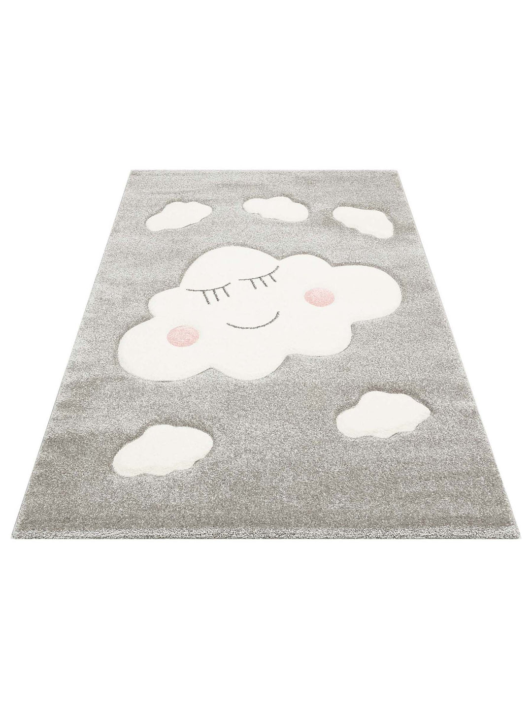 Carpetdocia Kids Eğlenceli Bulut Desenli Çocuk Halısı 09 GREY - Carpetdocia