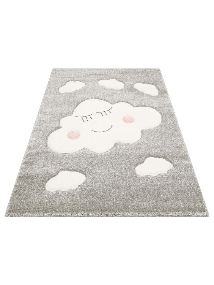 Carpetdocia Kids Eğlenceli Bulut Desenli Çocuk Halısı 09 GREY - Carpetdocia