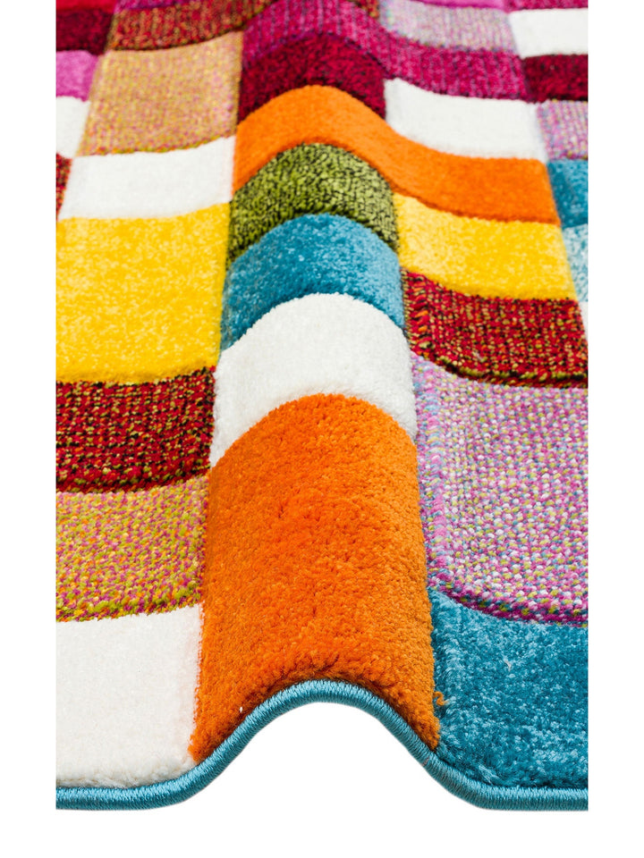 Carpetdocia Kids Eğlenceli Çok Renkli Çocuk Halısı 26 MULTY - Carpetdocia