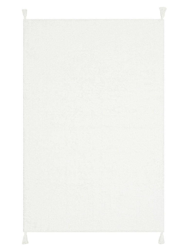 سجادة أطفال قطنية 100% طبيعية قابلة للغسل بقاعدة مانعة للانزلاق PLAIN WHITE