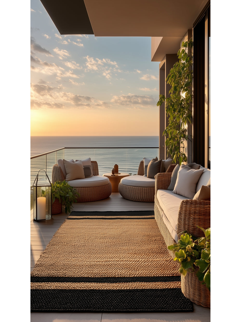 Crown Jüt %100 Naturel El Dokuma Oturma Odası Koridor Antre Mutfak Balkon Hasır Halı 07 NATURAL BLAC - Carpetdocia