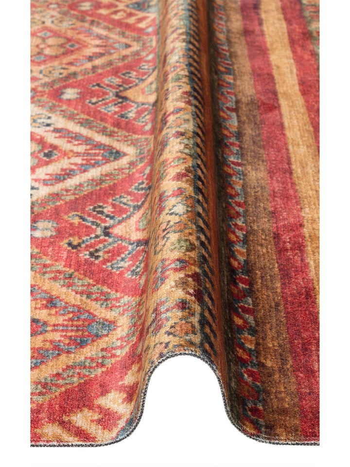 Historic Serisi Kaymaz Antik Desenli Salon Oturma Odası Koridor Mutfak Yıkanabilir Halı 05 MULTY - Carpetdocia