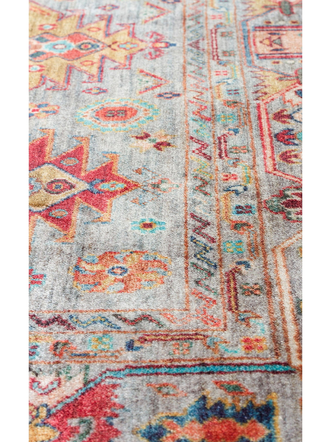Historic Serisi Kaymaz Antik Desenli Salon Oturma Odası Koridor Mutfak Yıkanabilir Halı 06 AQUA - Carpetdocia
