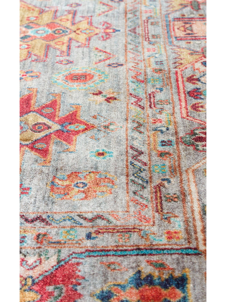 Historic Serisi Kaymaz Antik Desenli Salon Oturma Odası Koridor Mutfak Yıkanabilir Halı 06 AQUA - Carpetdocia