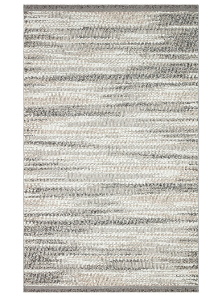 Mali Yumuşak Tuşeli Örgü Dokuma Oturma Odası Koridor Antre Yatak Odası Modern Halı 01 GREY WHITE - Carpetdocia