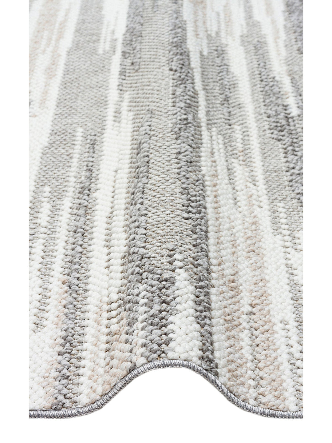 Mali Yumuşak Tuşeli Örgü Dokuma Oturma Odası Koridor Antre Yatak Odası Modern Halı 01 GREY WHITE - Carpetdocia