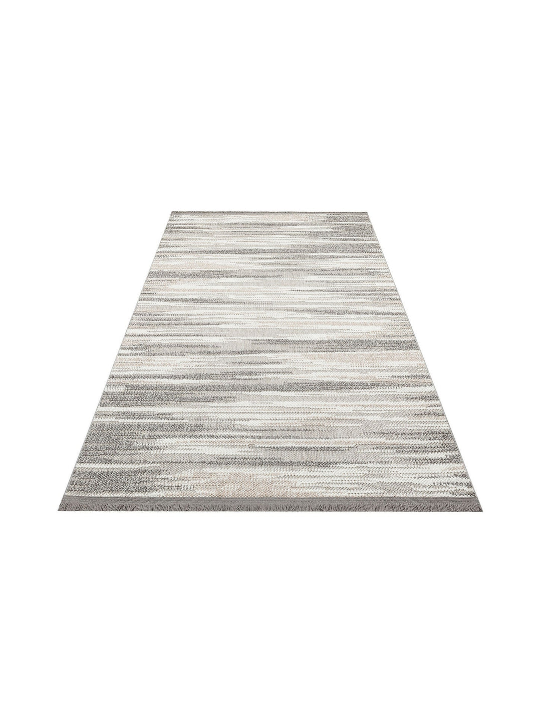 Mali Yumuşak Tuşeli Örgü Dokuma Oturma Odası Koridor Antre Yatak Odası Modern Halı 01 GREY WHITE - Carpetdocia
