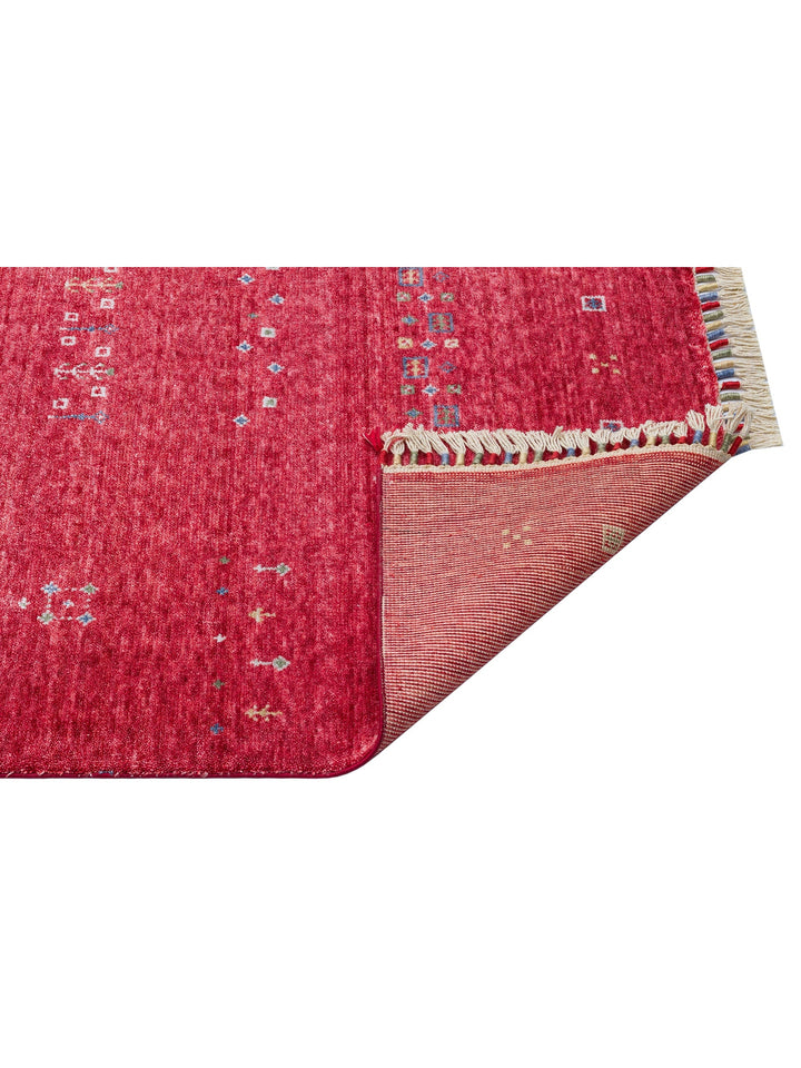 Oushak Carnaval %100 Naturel Kolay Temizlenir El Emeğiyle Üretilen Tensel Modern Uşak Halısı 06 RED - Carpetdocia