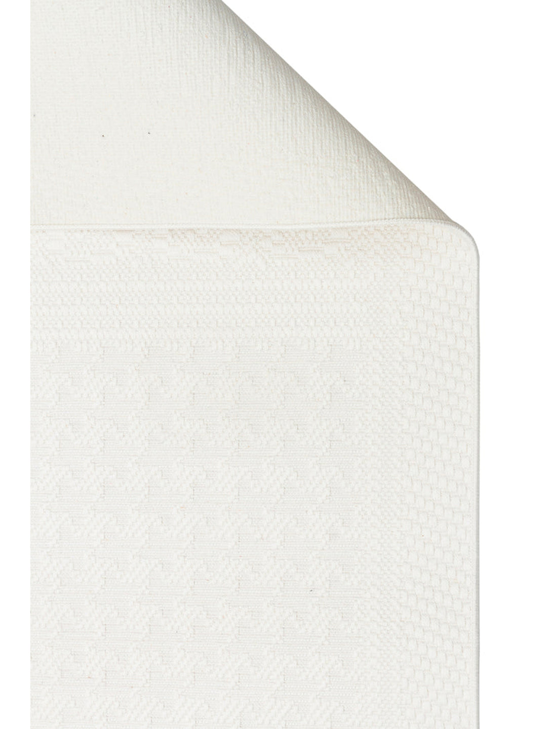 Resort Katlanabilir ve Yıkanabilir Şık Desenlere Sahip Düz Dokuma İnce Halı LUX 02 WHITE - Carpetdocia
