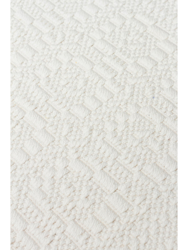 Resort Katlanabilir ve Yıkanabilir Şık Desenlere Sahip Düz Dokuma İnce Halı LUX 02 WHITE - Carpetdocia