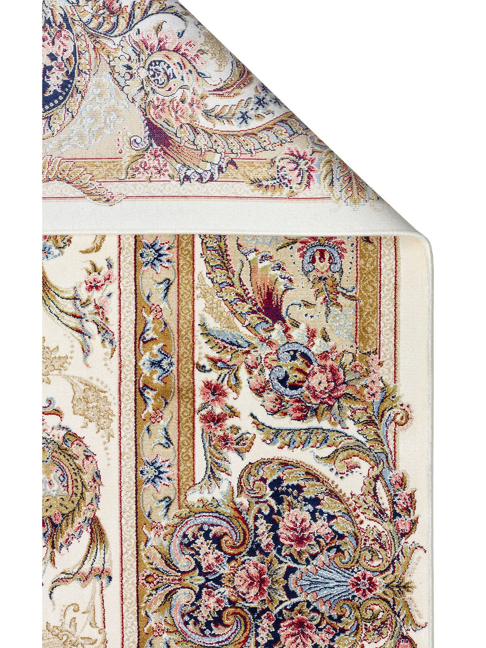 Topkapı Serisi Yüksek Kalite Sık Dokuma Klasik Desenli Özel Işıltılı Salon Halısı 01 CREAM - Carpetdocia