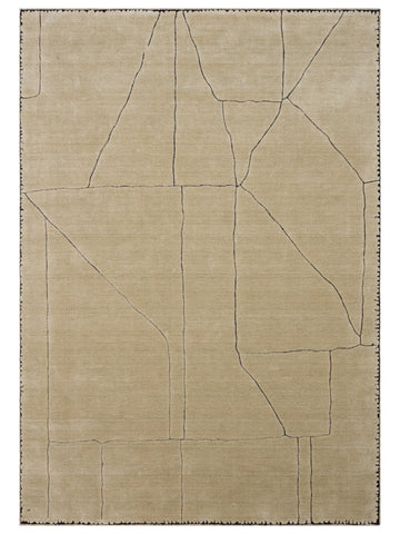 Dakar Series Wool Rayon and Polyester Blend Handwoven Rug BEIGE
