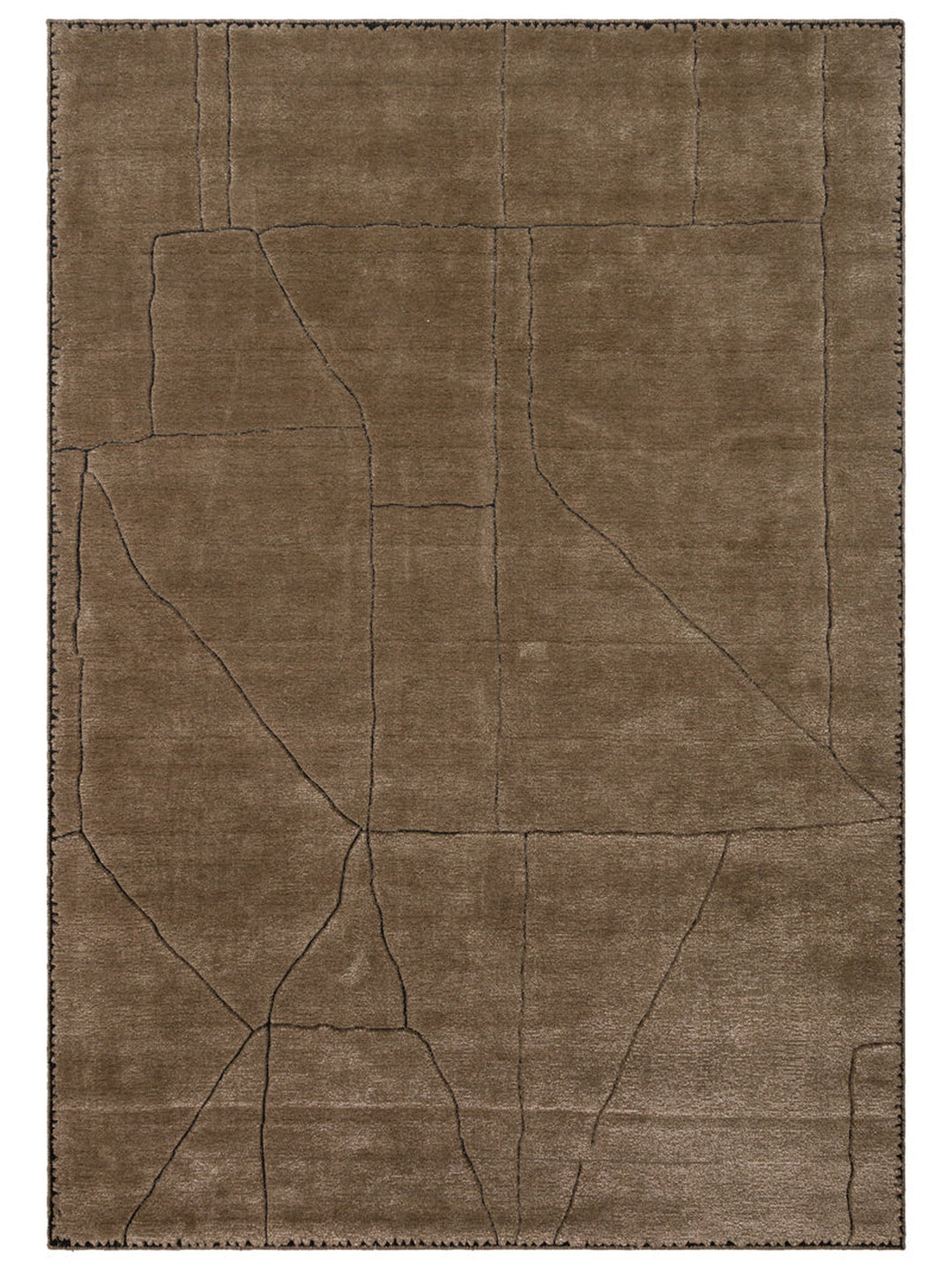 Dakar Series Wool Rayon and Polyester Blend Handwoven Rug TAUPE