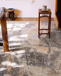 Florence Series Wool and Bamboo Silk Handwoven Rug NICKEL GREY II