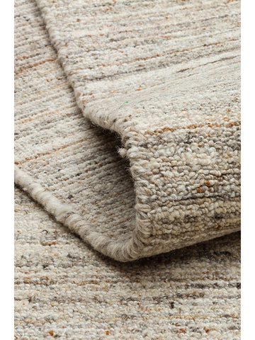 Helsinki Serisi %100 Naturel Yün ve Viskon El Dokuma Modern İskandinav Salon Oturma Odası Halı STONE - Carpetdocia