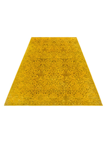 El dokuma Hindistan Jaipur halı Altın Sarı 168x239 cm stüdyo çekimi perspektif