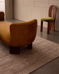 Kelly Series 100% Natural Wool and Viscose Handwoven Living Room, Lounge, and Bedroom Rug BROWN