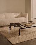 Helsinki Serie Tappeto a mano moderno scandinavo in lana e viscosa 100% naturale per soggiorno, salotto BEIGE
