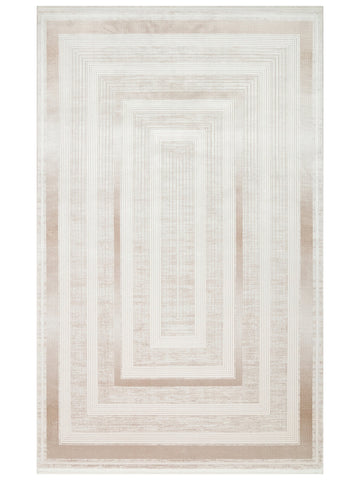 Mumbai Serisi Klasik Desenli Yüksek Kalite Sık Dokuma Parlak Salon Halısı 13 CREAM BEIGE - Carpetdocia