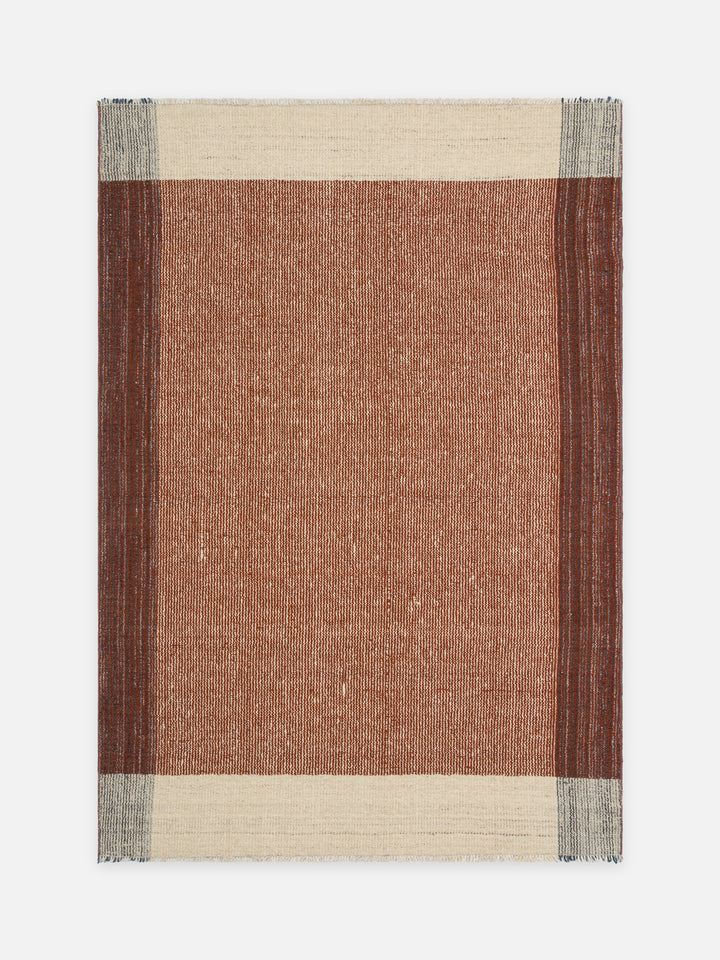 Oasis %100 Yün El Emeği ile Üretilen Kilim RUST kuşbakışı