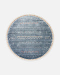 Oushak Carnaval Tapis Uşak Moderne TENCEL™ 100 % Naturel, Facile à Nettoyer, Fait Main 06 BLUE Q