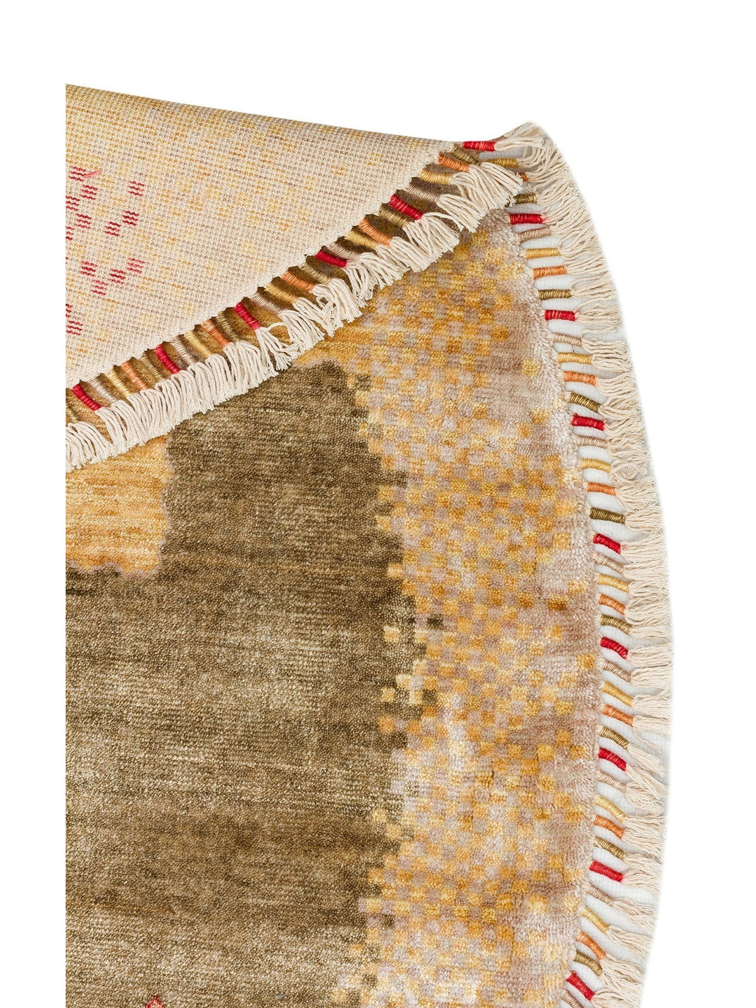Oushak Carnaval Tappeto Uşak Moderno TENCEL™ realizzato a mano, 100% naturale, facile da pulire 07 BEIGE AUTUMN Q