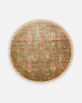 Oushak Carnaval Tapis Uşak Moderne TENCEL™ 100 % Naturel, Facile à Nettoyer, Fait Main 08 GREEN AUTUMN Q