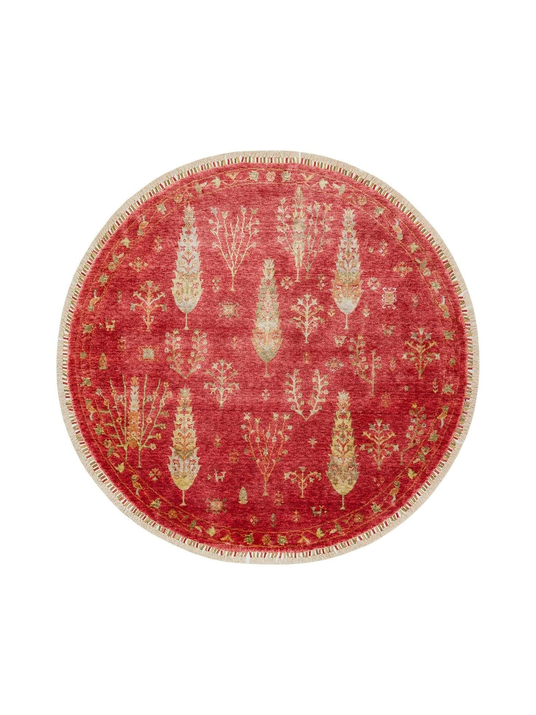 Oushak Carnaval سجادة Uşak الحديثة المصنوعة يدوياً من TENCEL™ بنسبة 100% طبيعية، سهلة التنظيف، 08 RED AUTUMN Q